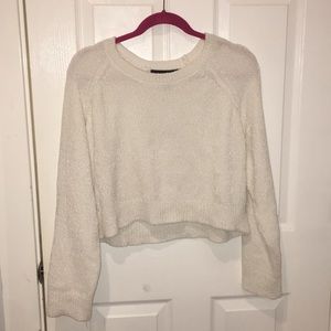 Medium cozy cropped ivory sweater